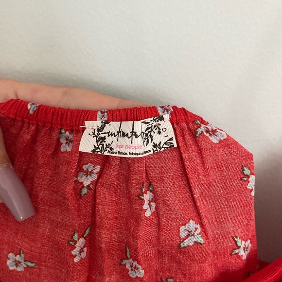 Free people red floral open back mini dress - Picture 4 of 6